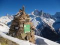 Cairn at the Aiguille Rouge at Flegere