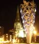 Christchurch's Cathedral square at night