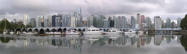Vancouver marina. Vancouver crowded highrises look like an asian city - hence its nickname of Hongcouver...