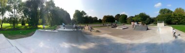 Panorama of the recently redesigned Salisbury skatepark