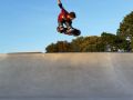 Rob pops out the bowl with a backside melon at Crossways, Warmwell