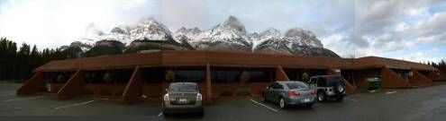 Stunning backdrop to this cafe in Banff National Park