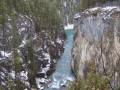 Snow in the Sunwapta Falls gorge