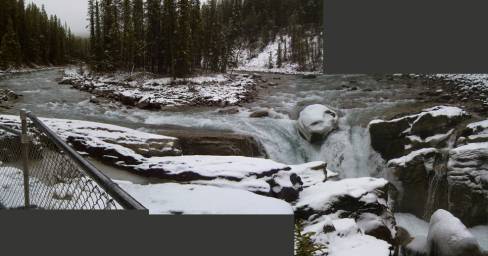 Sunwapta Falls panorama composite