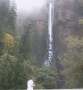 The view of Multnomah Falls from the road and car park