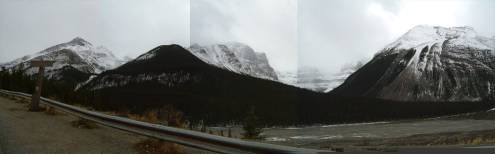 Mt.Snowdome, Mt.Kitchener, Mt.Stutfield, with The Twins in the background