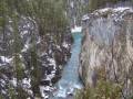 Snow in the Sunwapta Falls gorge